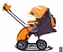 Санки-коляска Snow Galaxy City-1-1, дизайн - Панда на оранжевом, на больших надувных колёсах с сумкой и варежками  - миниатюра №2